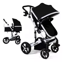 Cochecito De Paseo Cartan Stl500 Negro Con Chasis Color Blanco