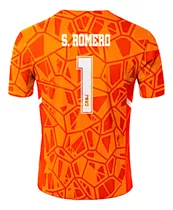 Camiseta  Boca  #1 Chiquito Romero Arquero Naranja 