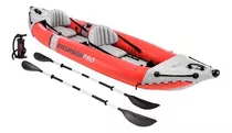 Kayak Inflable Intex Excursion Pro 384 X 94 X 46 Cm 68309 Mm Color Rojo Y Gris