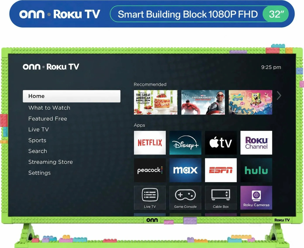Onn Televisor Smart Roku Tv Fhd 32 Pulgadas Color Verde