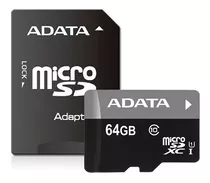 Memoria Adata Micro Sd Sdxc 64gb Clase 10 Uhs-i Adaptado Sd