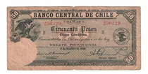 Billete De Chile 50 Pesos - 5 Cóndores 08 De Octubre 1928