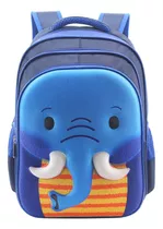 Mochila Escolar Niños Espalda Nene Nena Animales Jardin Color Elefante