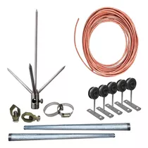 Kit Para Raio 40 Metros Cobre, Franklin, Suporte, Isoladores