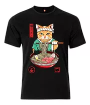 Remera Estampada Varios Diseños Orientalismo Gato Ramen