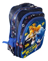 Mochila Escolar Sonic Niño 16¨40cm 3 Cierres