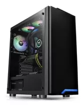 Gabinete Thermaltake Tt H100 Tg Led Azul Templado Pcreg Color Negro