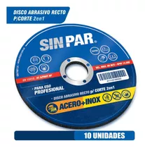 10 Discos De Corte Metal Para Amoladora 115 X 0.8  Sin Par 