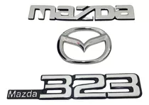 Emblemas Traseros Mazda 323 Autoadhesivo Cromados. 