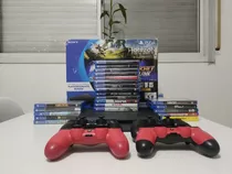 Play Station 4 Slim 500gb + 4 Controles + 26 Juegos Fisicos