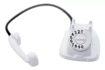 Teléfono Vintage De Casa De Muñecas De Madera 1:12, Blanco