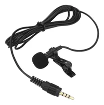 Microfono Corbatero 1.5m Para Celulares  Metalico Anti Ruido Color Negro