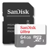 Cartão De Memória 64gb Ultra Sandisk P/canon E05 Rebel T6 Nf