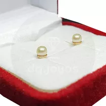 Aros Perla Cultivada 3 Mm Oro 18 Kilates (18k)