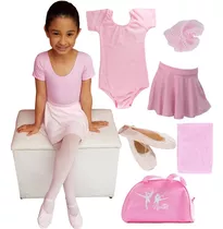 Balé Roupa Kit Completo Ballet Clássico C/ Bolsa