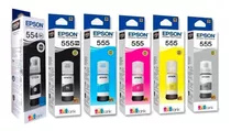 Kit X6 Tinta Epson T555 Original L8160 L8180