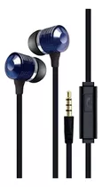 Auriculares In Ear Cable Plano Microfono Carcasa Metal Coby Color Azul