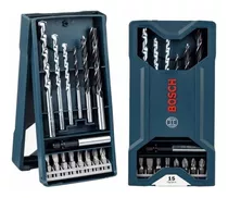 Set De 15 Pz Bosch X-line Maletin Mechas Y Puntas Atornillar