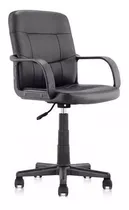 Silla Escritorio Con Brazos Ejecutiva Negro Cuero Sintético