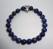 Pulsera Unisex Búho Piedra Genuina Lapislázuli