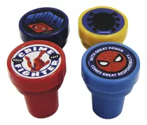 Set X 4 Sellos Spiderman Circular 2,5 Cm Diámetro Escolar