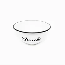 Compotera Bowl Enlozado Snacks  Metal Blanco  Negro  Trendy