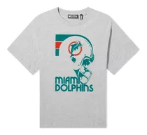 Remera Miami Dolphins Nfl Unica En Gris O Blanco