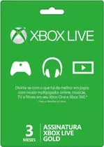 Cartão Xbox Live Gold Brasil Cartão 3 Meses Envio Imediato