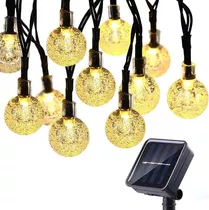 Guirnalda Solar Hada Deco 20 Led Boda 5 Mtrs Calido/d032n