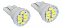 Par Lampadas Pingo Lanterna T10 W5w 8 Leds Super Branca