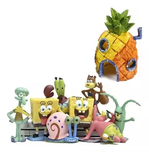 B Set De Decoración De Pecera De Bob Esponja Casa De Piña Cuotas sin