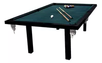 Mesa De Billar Deportes Brienza Familiar Profesional De 2.4m X 1.4m X 0.8m Color Negro Con Superficie De Juego De Mdf, Paño Verde De Poliéster Y Redes Color Blanco