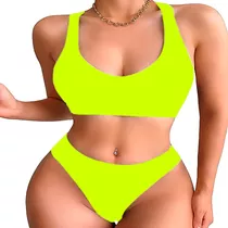 Malla Maya Mujer Bikini Colaless Corpiño Tazas Desmontables 