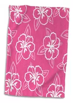 3d Rose Hawaiian Hibiscus Flower Print-pink And White T...