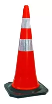 Cono Vial Reflectivo Naranja Semi Flexible Base Goma 100cm