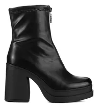 Botin Casual Dama De Moda Taco Punta Cuadrada Ecocuero Weide