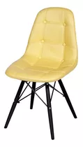 Cadeira Eames Eifeel Botone Base Preta Amarela 83x44x39cm