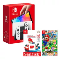 Nintendo Switch Oled Blanco+superstar+microsd 128gb Ed Mario