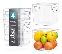 Organizador Refrigerador Transparente Con Tapa Y Mango Sorbu