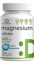 Citrato De Magnesio 240 Cápsulas 500mg Americano 