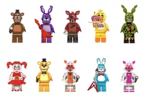 Kit Bonecos Five Nights At Freddys Fnaf Bonnie Chica Blocos