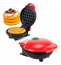 Mini Waflera Maquina Waffle Electrica Antiadherente 350w Ax Color Rojo