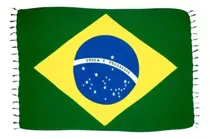 Canga Saída De Praia 100% Viscose Bandeira Do Brasil