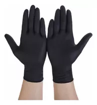 Guantes De Nitrilo Negro Caja X100u Descartables (s, M Y L)