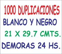 1000 Duplicaciones  A4 - Impresion Negro B&n En El Dia!!!!