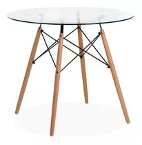 Mesa De Vidrio Eames Redonda 80cm