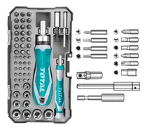 Kit De Destornilladores 55pzs + Ratchet Y Dados Total