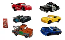Pack 6 Carros Cars Rayo Mcqueen Metal Sheriff Carritos 