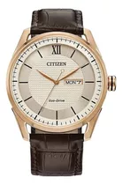 Citizen Classic Dress Champange Dial Aw0082-01a ... Dcmstore Color De La Correa Café Color Del Bisel Oro Rosa