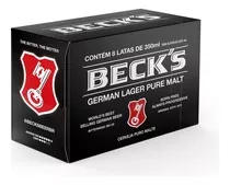 Pack Cerveja Beck's Puro Malte Lata 350ml Com 8 Unidades   